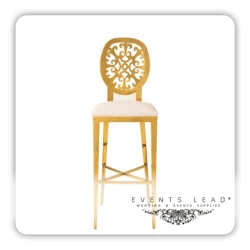 Newest Products Simple Gold Stainless Steel BACCHUS Acrylic Bar Chair