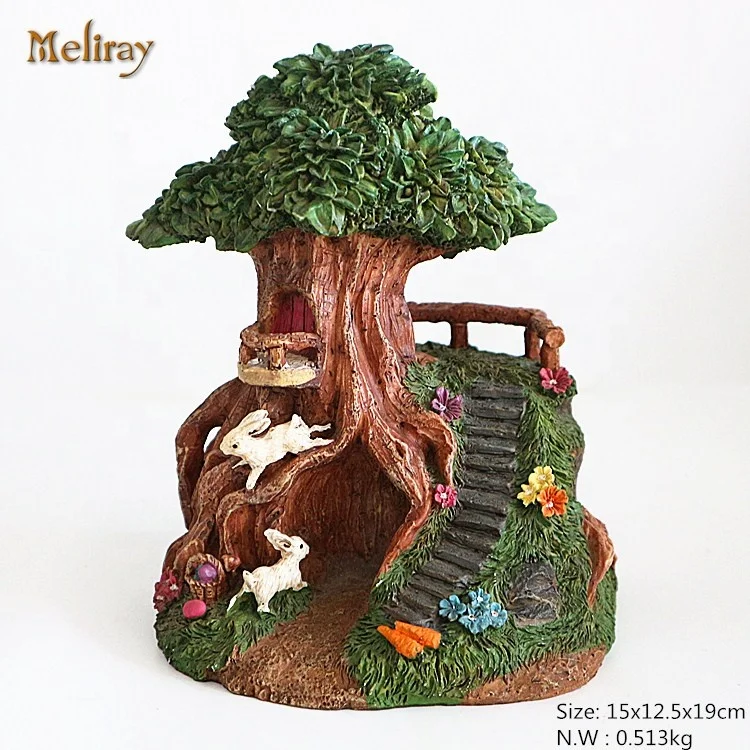 Custom Creative Personality Tree House Bunny Garden Tree House Resin Craft Ornament Decoration