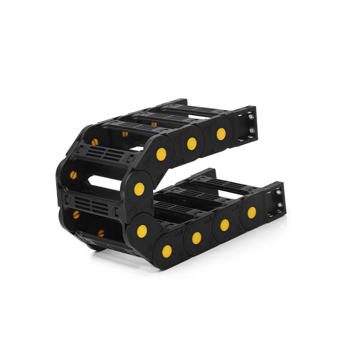 cable threading tow chain Bridge type plastic nylon tow chain completely closed engineering tank chain plastic tow