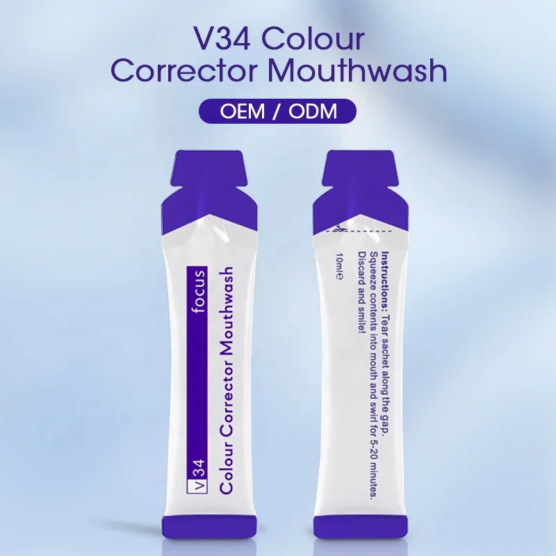 wholesale OEM V34 mouth wash 10ml/bag travel size clean mouth liquid mouthwash portable mouthwash