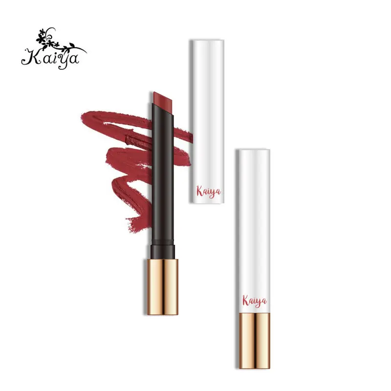 Portable Organic Liptint Makeup Lapiz Labial Non Sticky Slim Lip Stick Moisturizing Waterproof Velvet Matte Cigarette Lipstick