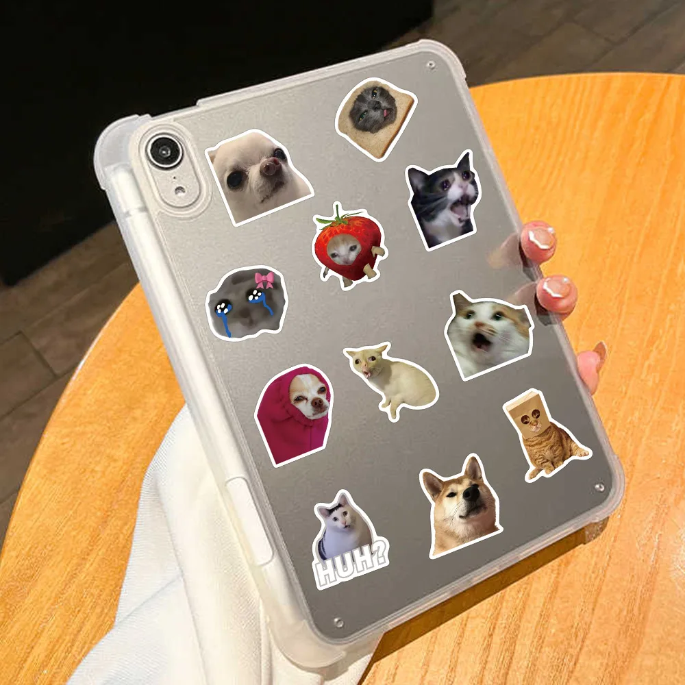 50Pcs Popular Funny Internet Memes Graffiti Stickers For Luggage Laptop Decor Cute Cat Dog Head Sticker