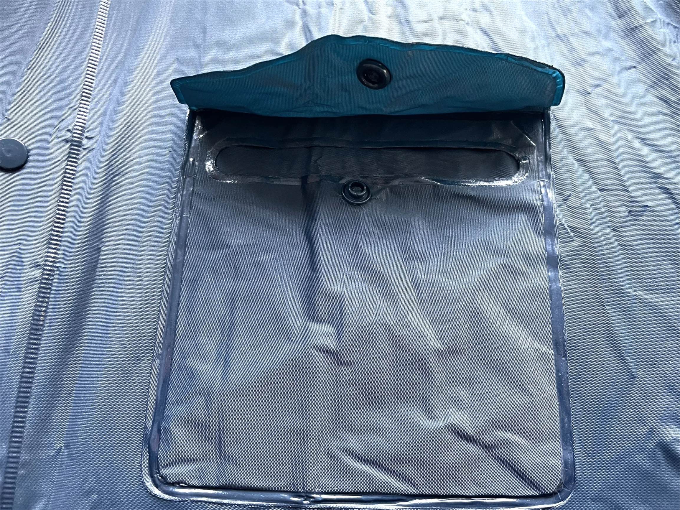 Waterproof 0.15mm PVC film weldable rain wear blue color rain suit for man women