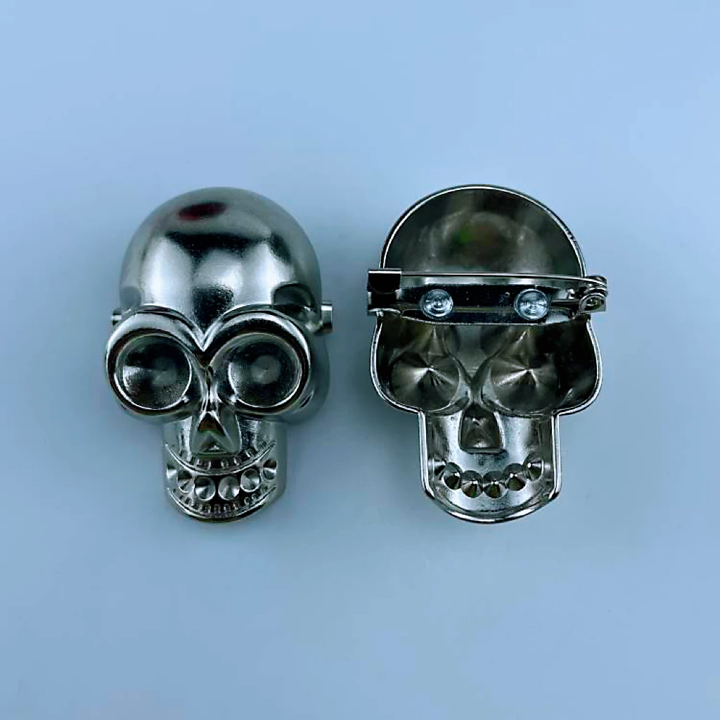 skull design collar stays Metal polyester brass lapel pin brooch sewing accessories for clothing dressmaker pins