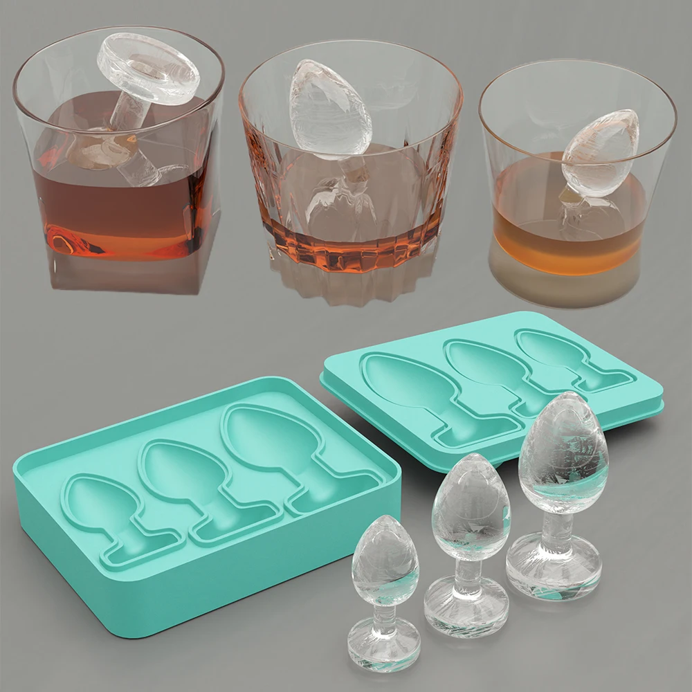 Hen Party Bachelorette Party Supplies Funny Sex Adult Ice Cube Tray Food Grade Silicone Butt Plug Ice Mold For Party Accessories