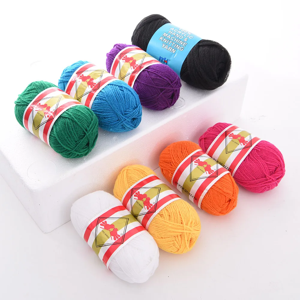 
Wholesale Custom Acrylic and Polyester 16N/3 39g/ball Soft Hand Acrylic Yarn Wool Yarn 