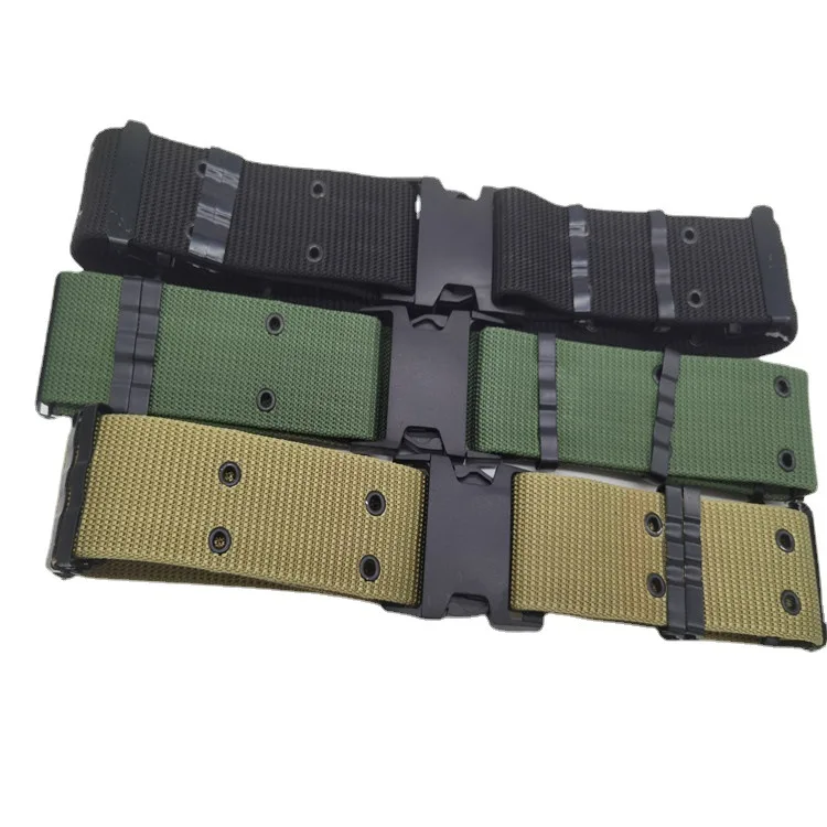 Cheap Outdoor Khaki Tactical Combat Belt With Custom Logo