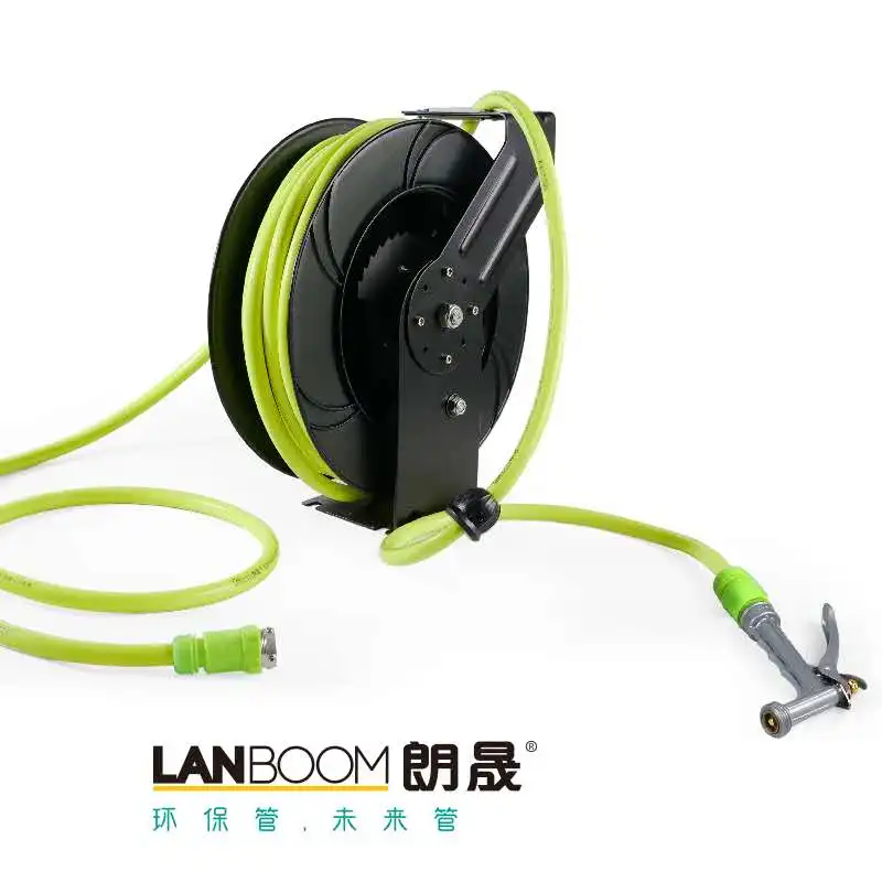 LANBOOM China Single Arm Plastic Automatic Hose Reel Garden Watering And Car Washing