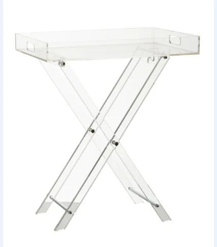 Hot sell new style wholesale clear acrylic single foldable tray table