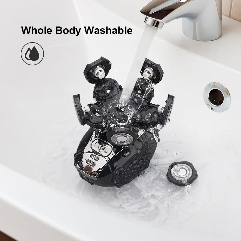 5 in 1 Cordless Electric Rotary Shavers Bald 6 Head Shaver Grooming Kit Electric shavers Razor for Mens