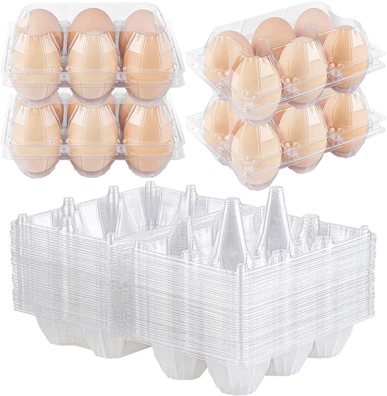 Wholesale Clear Plastic Chicken Egg Cartons for Farmers Agricultural Industries and more by American Heritage Industries