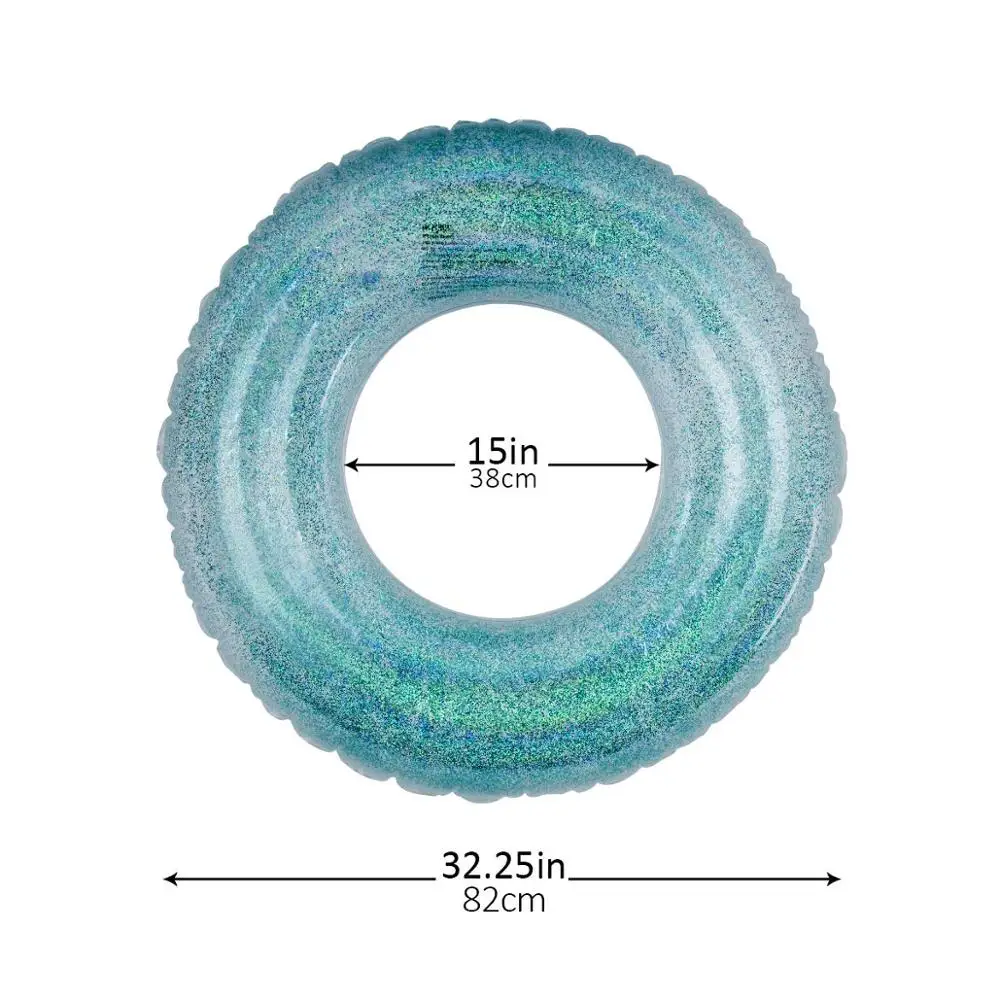 Заводская Летняя Пляжная Вечеринка плавательная трубка прочный круглый прозрачный ПВХ блеск Надувное плавательное кольцо