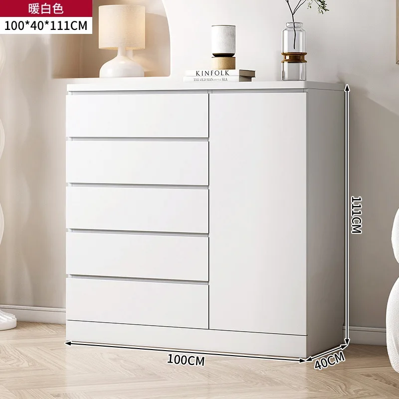 Furnulem Tall Dresser with 6 Drawers Nightstand for Bedroom Bedside Furniture with Fabric Drawer