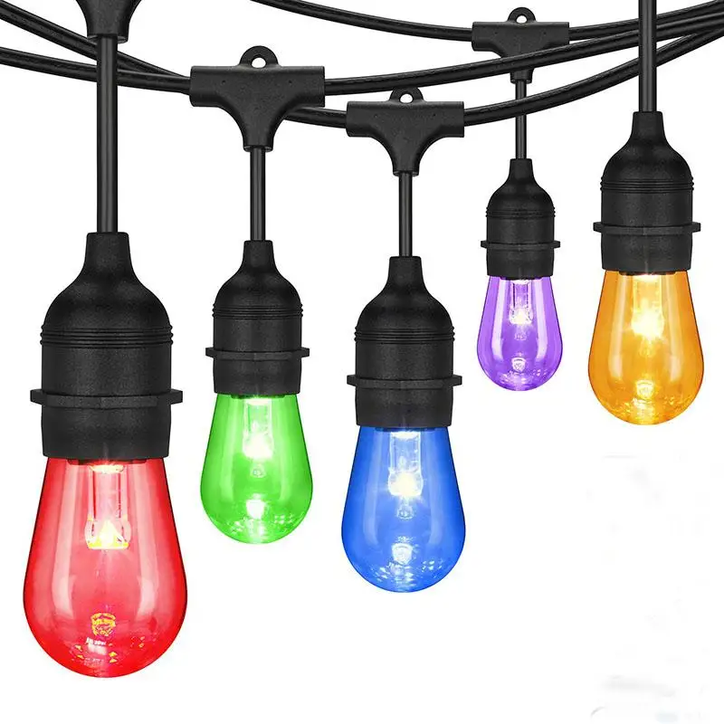 48FT цвет меняется наружные огни Рождественский декоративный RGB СВЕТОДИОДНЫЕ гирлянды для свадьбы на открытом воздухе декоративный подвесной светильник