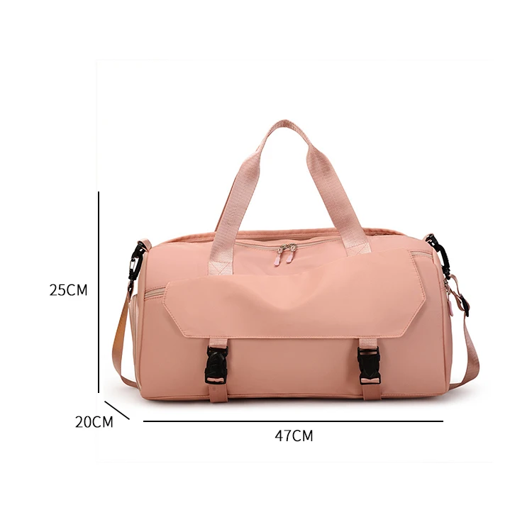 Custom Logo Portable Overnight Duffel Bag Unisex Sport Fitness Travel Small Gym Bags With Shoe Compartment