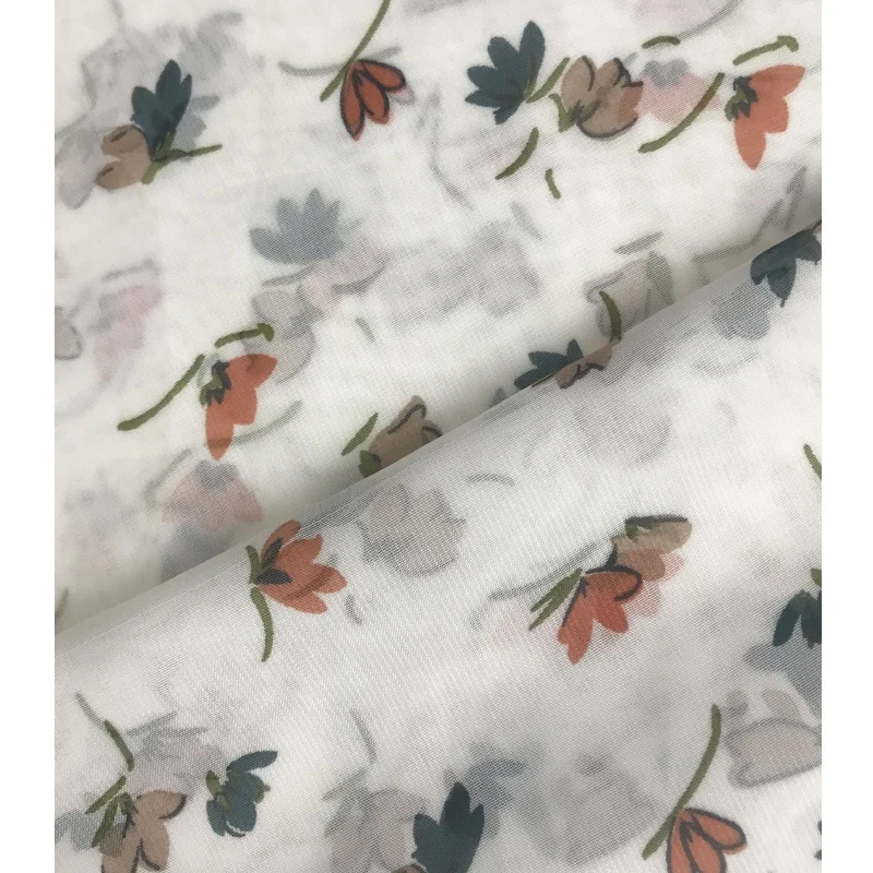 Шифоновая ткань с принтом из полиэстера