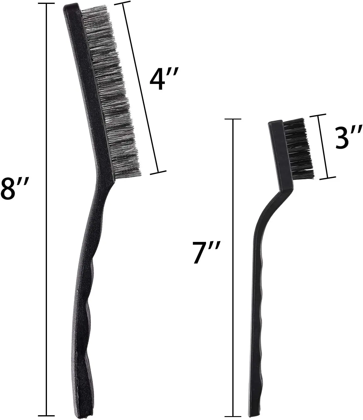 Wire Brush Set, Curved Handle Metal Wire Brush Scratch Brush for Cleaning Welding Slag Rust and Dust Curved Handle,