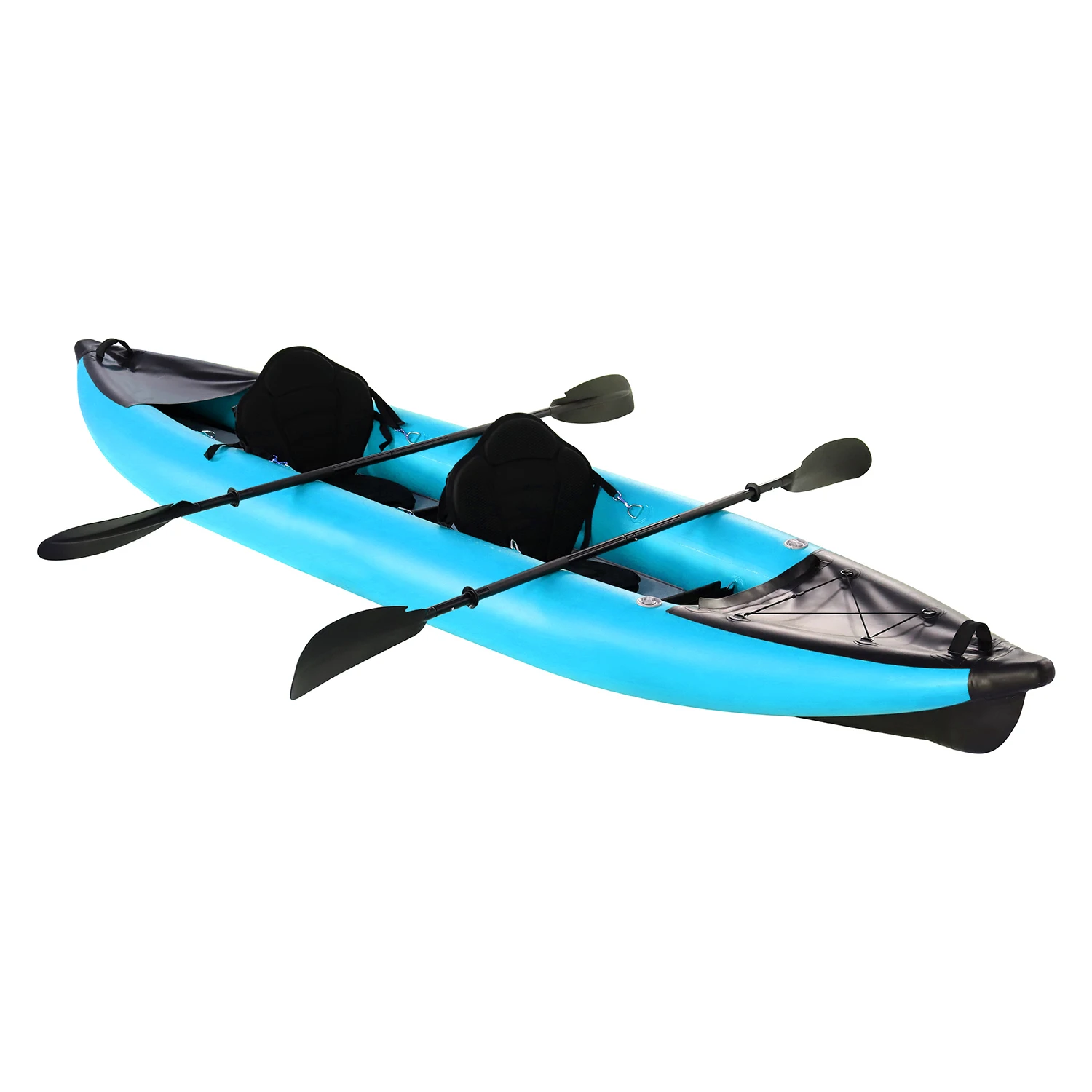 Histar High Quality 4.2m Blue Rowing Boat PVC Tube with Drop Stitch Floor 2 Person Inflatable Double Seater Fishing Tandem Kayak