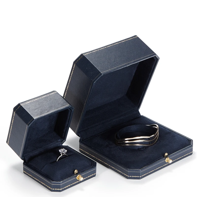 vip octagon leather bangle bracelet and ring necklace princess square vintage style jewelry jewellery packaging box