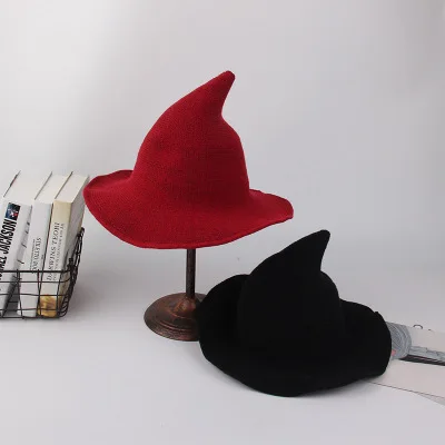 Autumn and winter Halloween creative witch hat Christmas wide brim wool hat