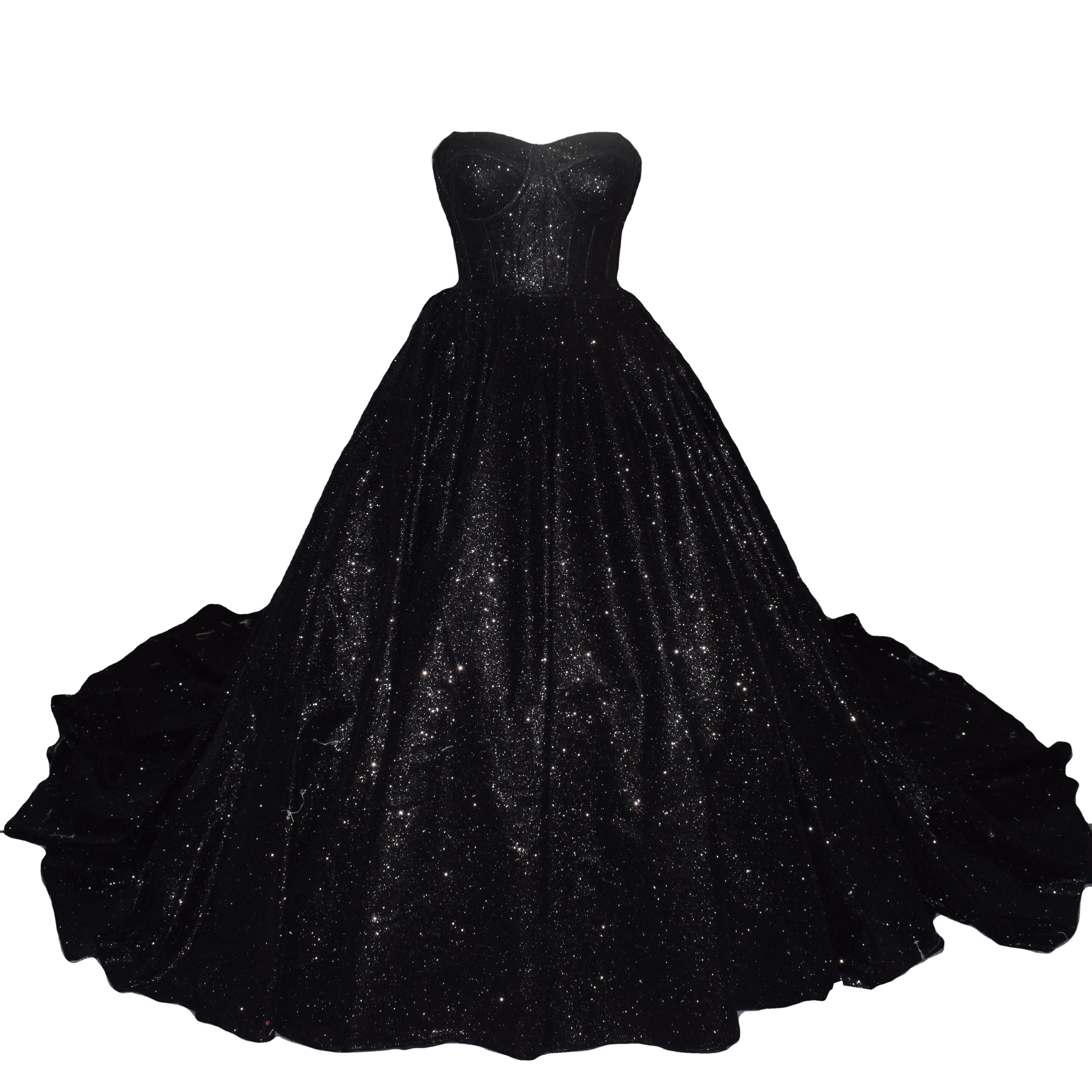 Блестящее черное платье из тюля с вырезом лодочкой свадебное для женщин