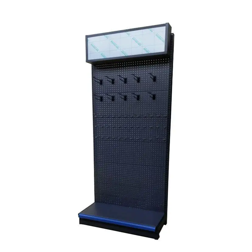 woo grain color display stand with light box single sided shelf