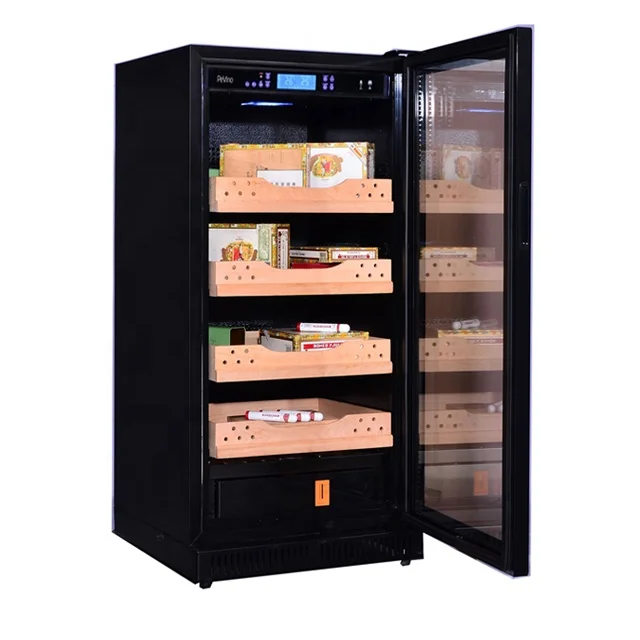 Freestanding Compressor 800 Cigars Single Zone Cigar Cooler Cabiet Humidor