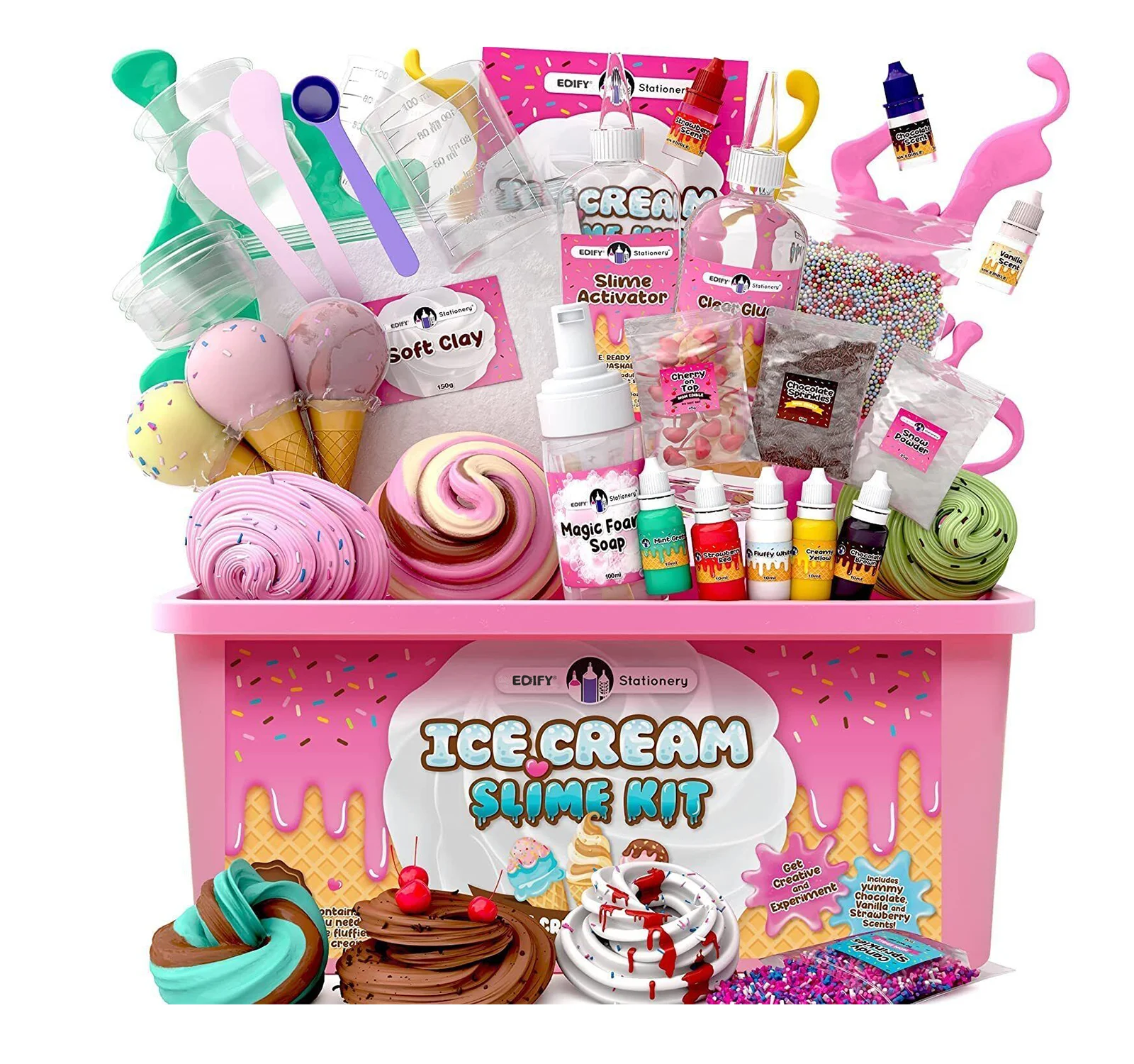 2023 Hot Selling Fluffy Slime Kit Girls Toy Box DIY Make Ice Cream Slimes Fluffy Butter Cloud Foam Slimes Kit