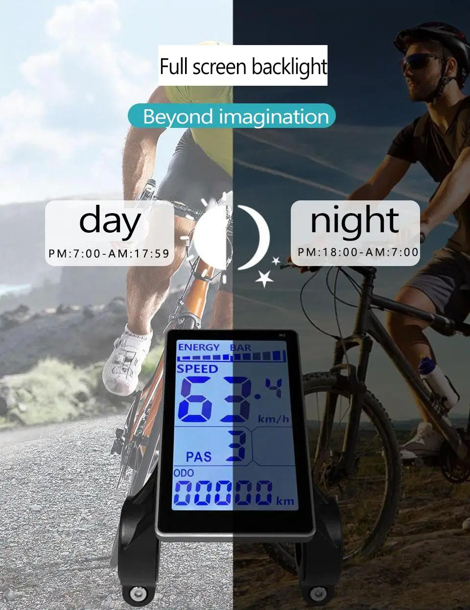 WP Plug 24V 36V 48V 60V Electric Bicycle Colorful Display E Scooter LCD Panel for Mountain Electric Bike Parts JN LCD M5 Display