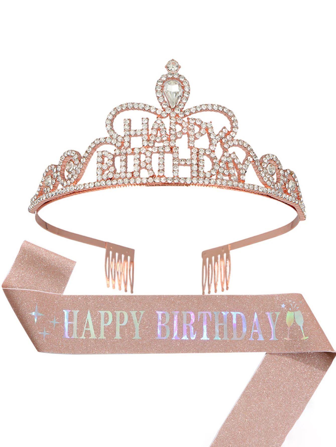 Made In China Fairy Crown Birthday Girl  Happy Birthday Ribbon Wholesale Crowns And Tiaras Set