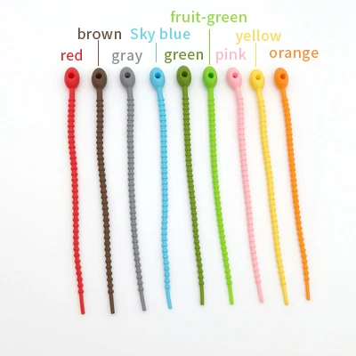 High Quality Silicone Cable Twist Tie Organizer  Silicone Strap Tie Reusable Bike Strap Wire Cord Silicone Cable Ties