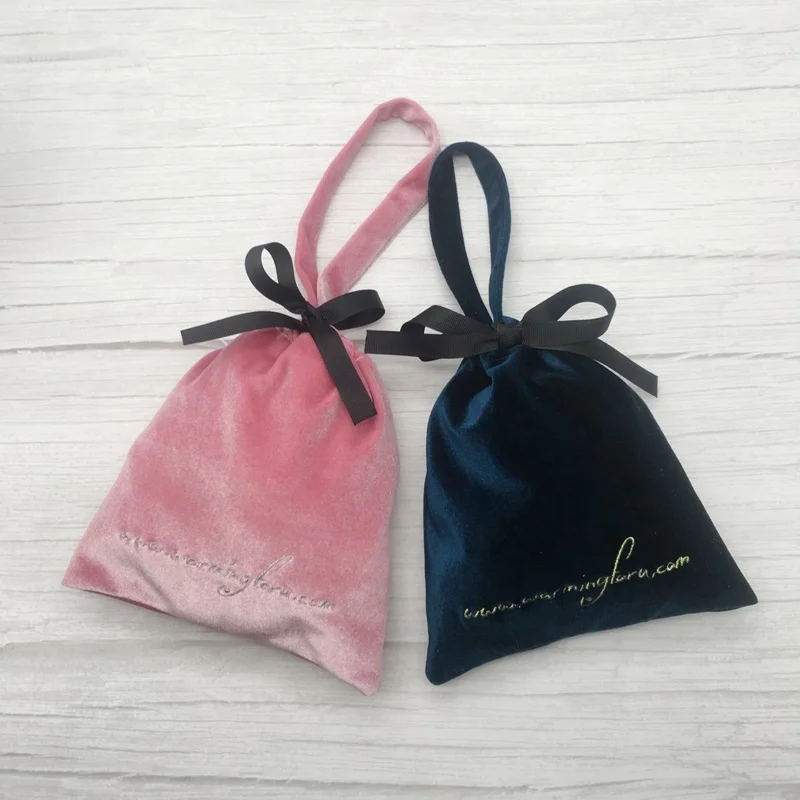 Velvet storage bag travel underwear cosmetic bag with hand drawstring drawstring pocket