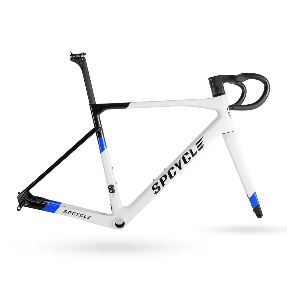Spcycle Factory Road Climbing Disc Brake Bicycle Frame Carbon Road Bike Frameset with Integrated Handlebar in Stock