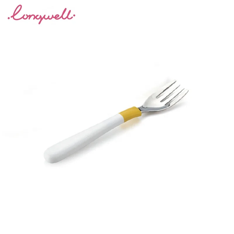 Ningbo Longwell Custom Factory Stainless Steel Spoon With Plastic Handle Cutlery Box Set Kids Spoon And Fork Set Stainless Steel