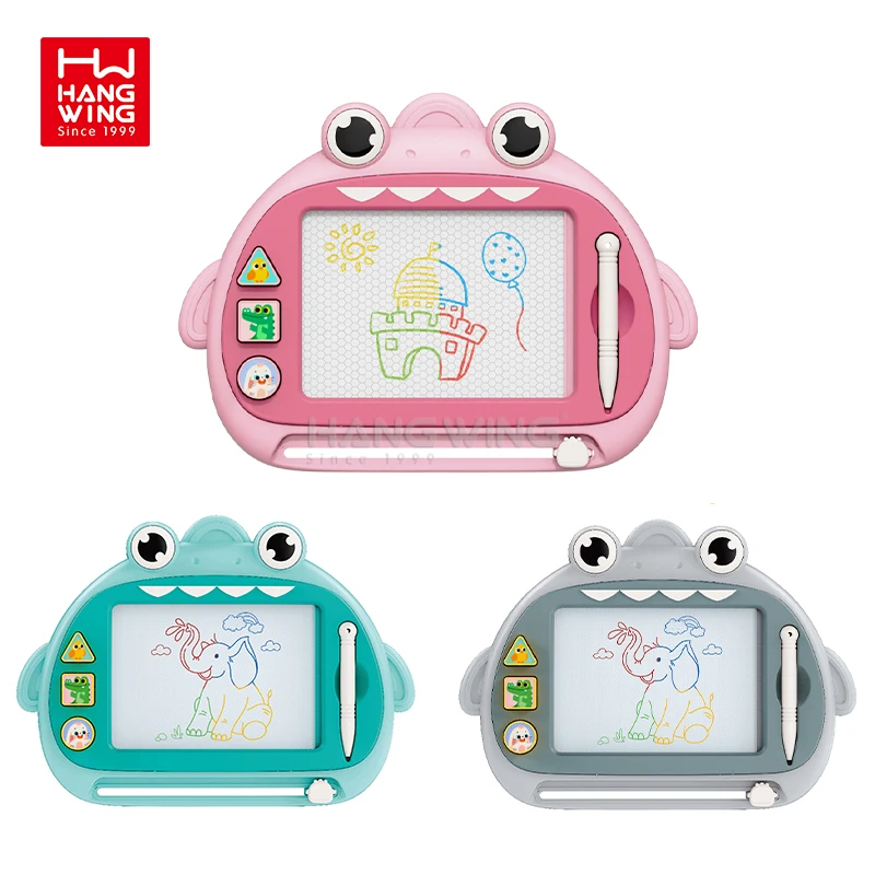 HW Early Education Puzzle SETM 18M+ Kids Toy Cartoon Shark Color Magnetic Painting Writing Pad Board