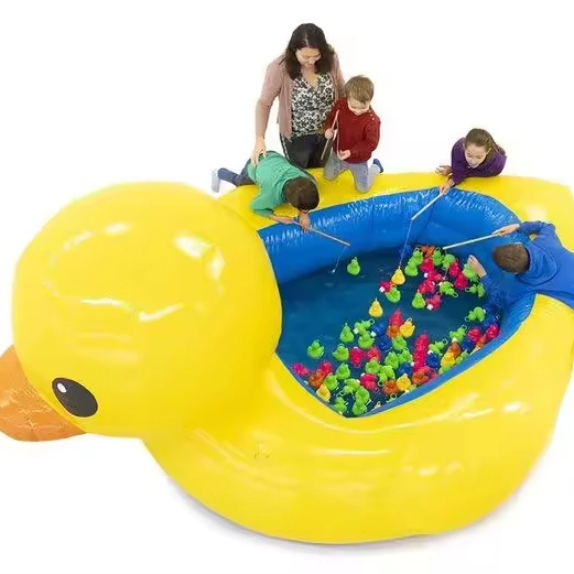 Buy factory sale inflatable duck ponds Pool Equipment  Inflatable Swim Pool Round kids lagoons and toddler water base toys rent