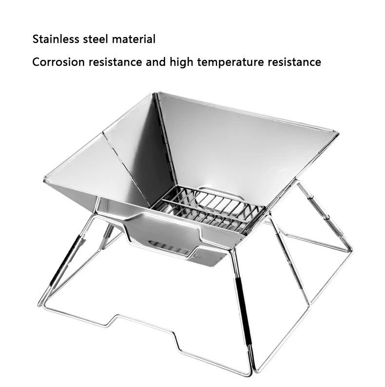 Alocs Factory Wholesale Space Saving Hiking Outdoor Portable Folding Oven Camping BBQ Grill Carbon Stove
