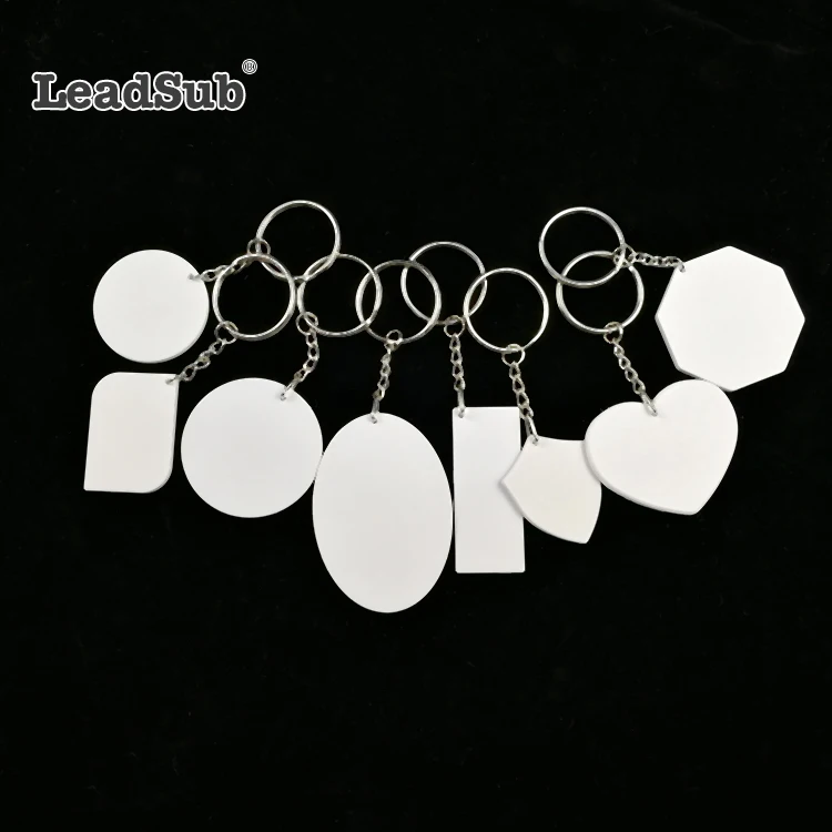 Leadsub Plastic sublimation blank Customized print Keychain Pvc light Key Chain