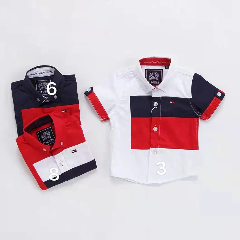 Wholesale price Kids Clothes patchwork corols kids clothing boys 100%cotton Vintage Boys T-Shirts&Polo Shirts