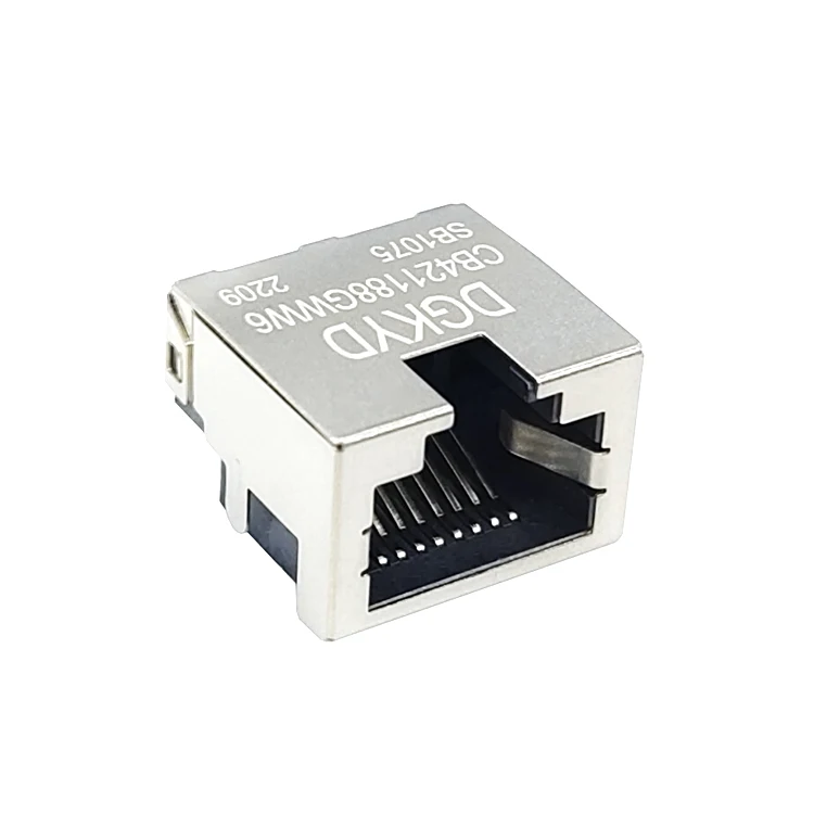 sinking plate type rj45 8P8C female led connector rj45 modular jack DGKYDCB421188GWW6SB1075