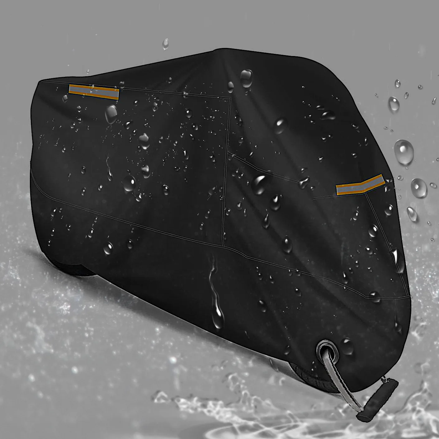 Motorcycle Cover Night Reflective with Locking Holes Storage Bag Universal Fit 117 in