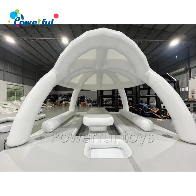 Lake and beach party rental bana inflatable floating island party bana tent leisure inflatable cabanas