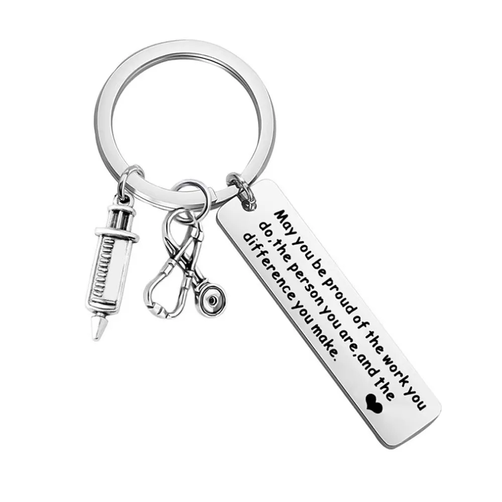 Hot Selling Cross-Border Nurse Stainless Steel Keychain Nurse Week Nursing Graduation Small Gift For Practitioners