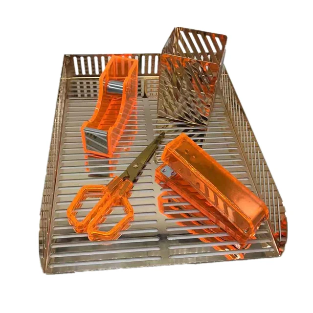 7-Inch Rose Gold Scissors with Orange Acrylic Handle and Stainless Steel Blade for DIY Embroidery and Fabric Paper Cutting