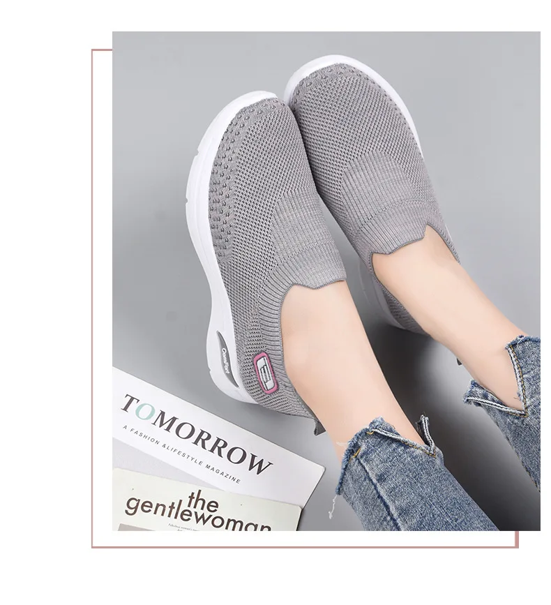 Hot selling black business new model without lace slip on sports sneakers female women fashion pink sport shoes for ladies