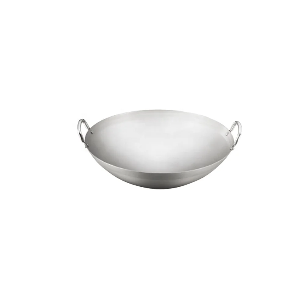 43*12 cm commercial kitchenware cookware non stick carbon steel chinese big double ear  wok burner for restaurants or home
