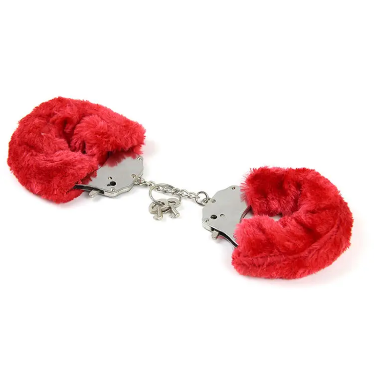Stainless Steel Plush Metal Handcuffs Ankle Cuffs Fuzzy Handcuffs Sex Toys For Bdsm Games
