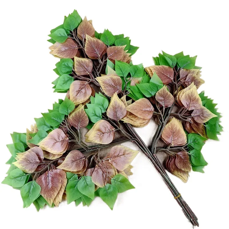 Factory Direct Sale Grape Birch Leaves Artificial Plastic Maple Leaves
