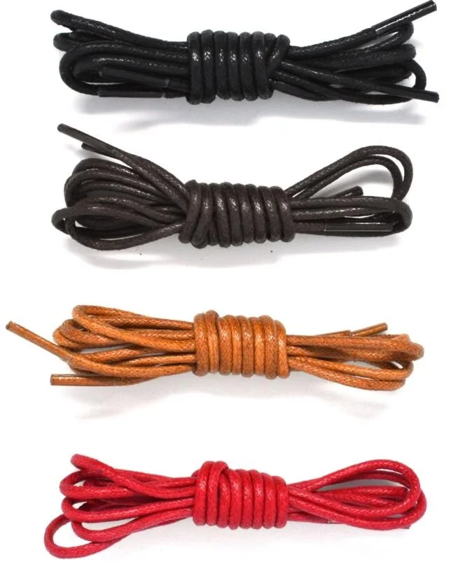 Waterproof Thin Dress Shoe Strings 80 CM Multi Color Round 4mm 5mm Waxed Shoe Laces