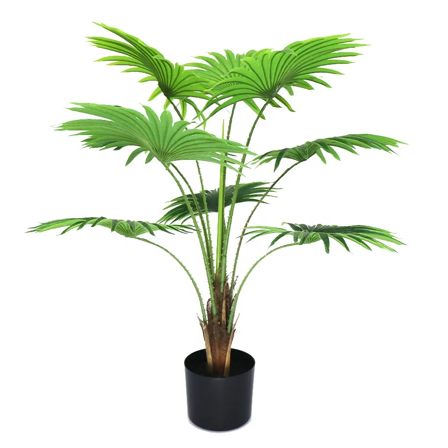 For hotel decoration 90cm high simulation mini fan palm tree with pot